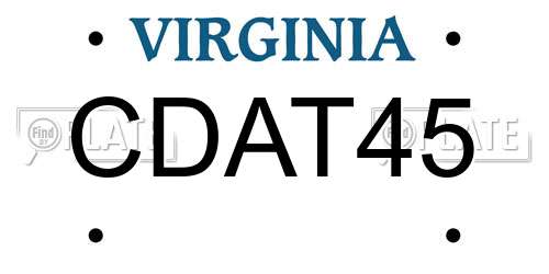 CDAT45 Virginia License Plate