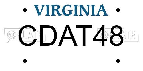 CDAT48 Virginia License Plate