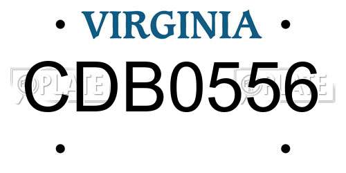 CDB0556 Virginia License Plate