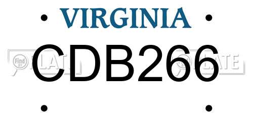 CDB266 Virginia License Plate