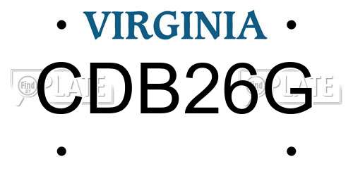 CDB26G Virginia License Plate