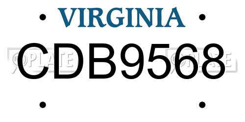 CDB9568 Virginia License Plate