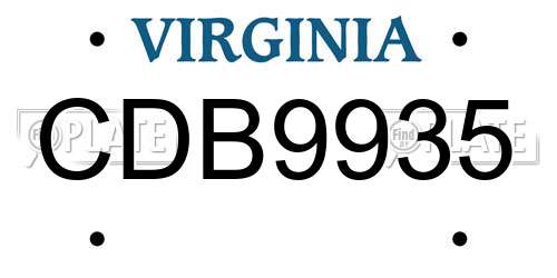 CDB9935 Virginia License Plate