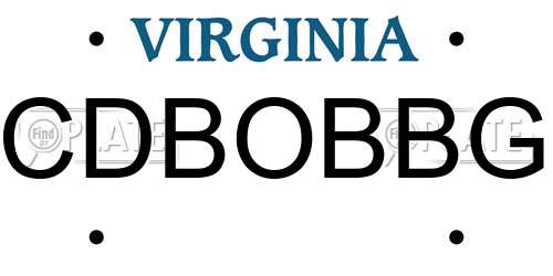 CDBOBBG Virginia License Plate
