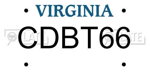 CDBT66 Virginia License Plate