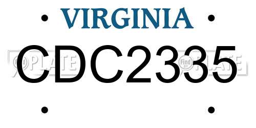 CDC2335 Virginia License Plate