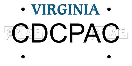 CDCPAC Virginia License Plate