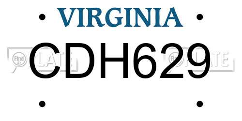 CDH629 Virginia License Plate
