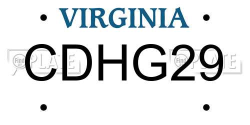 CDHG29 Virginia License Plate