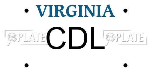 CDL Virginia License Plate