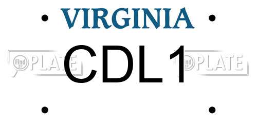 CDL1 Virginia License Plate