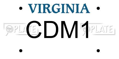 CDM1 Virginia License Plate