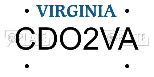 CDO2VA Virginia License Plate