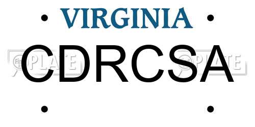 CDRCSA Virginia License Plate