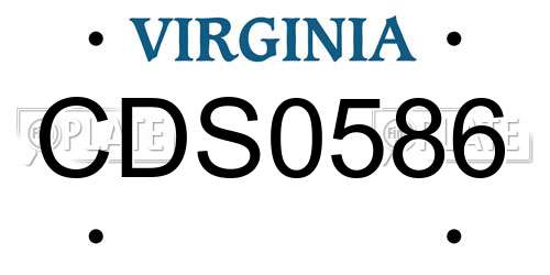 CDS0586 Virginia License Plate