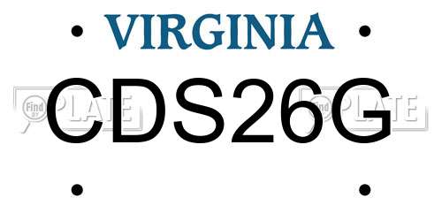 CDS26G Virginia License Plate