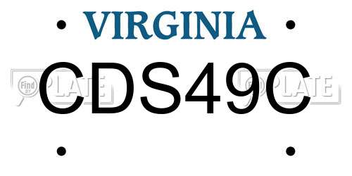 CDS49C Virginia License Plate