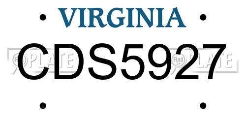 CDS5927 Virginia License Plate