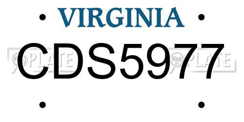 CDS5977 Virginia License Plate