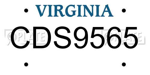 CDS9565 Virginia License Plate
