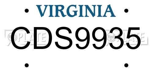 CDS9935 Virginia License Plate