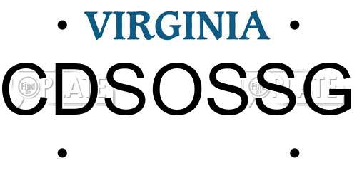 CDSOSSG Virginia License Plate