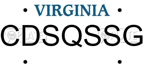 CDSQSSG Virginia License Plate