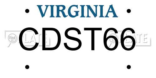 CDST66 Virginia License Plate