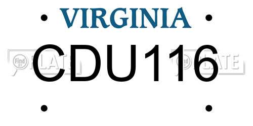 CDU116 Virginia License Plate