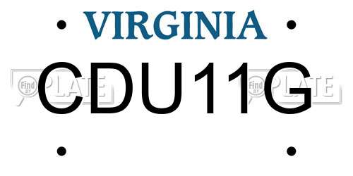 CDU11G Virginia License Plate