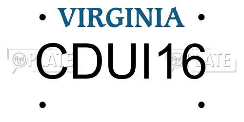 CDUI16 Virginia License Plate