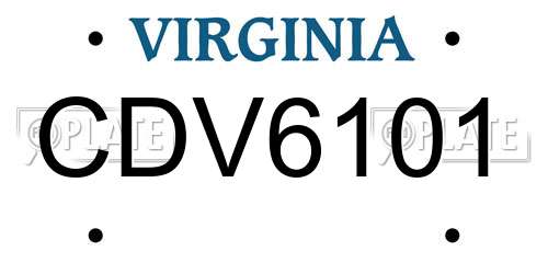 CDV6101 Virginia License Plate