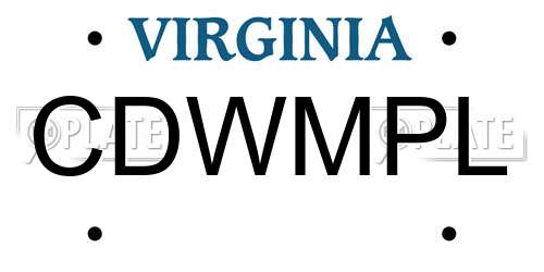CDWMPL Virginia License Plate