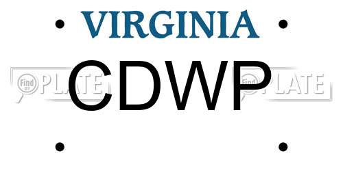 CDWP Virginia License Plate