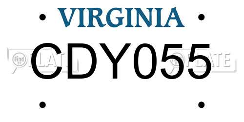 CDY055 Virginia License Plate