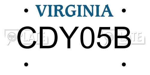 CDY05B Virginia License Plate
