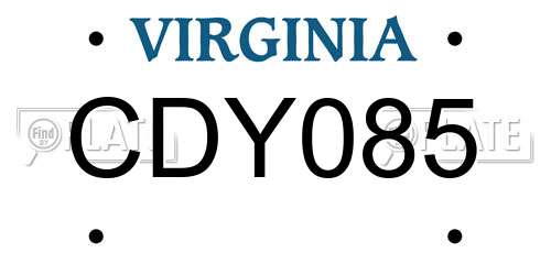 CDY085 Virginia License Plate