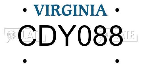 CDY088 Virginia License Plate