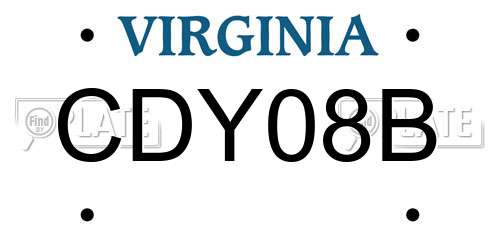 CDY08B Virginia License Plate