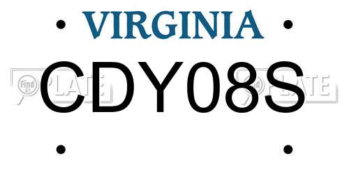 CDY08S Virginia License Plate