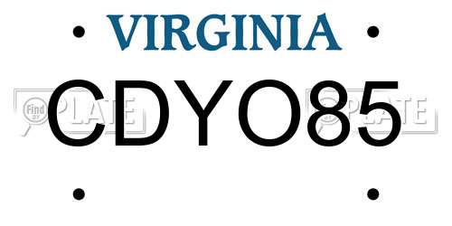 CDYO85 Virginia License Plate
