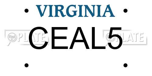 CEAL5 Virginia License Plate