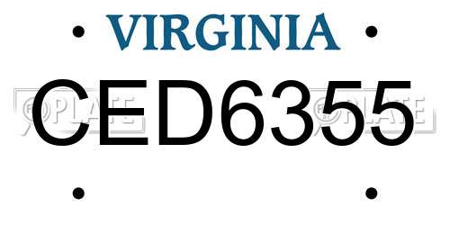 CED6355 Virginia License Plate