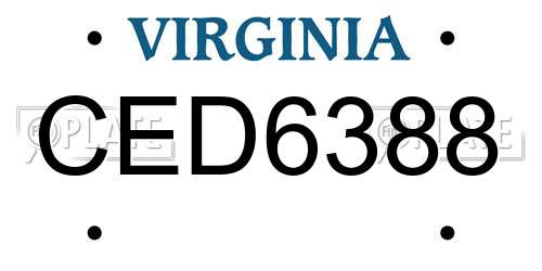 CED6388 Virginia License Plate