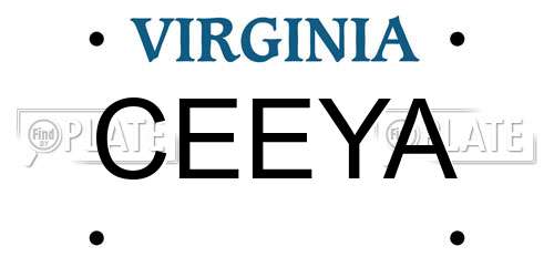 CEEYA Virginia License Plate