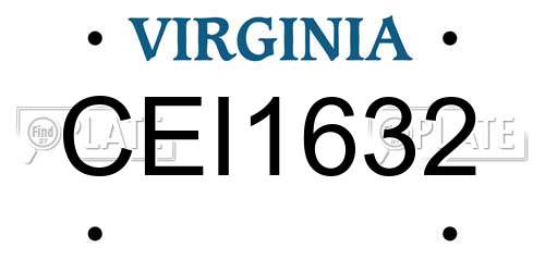 CEI1632 Virginia License Plate