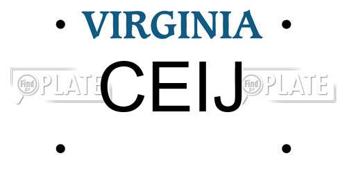 CEIJ Virginia License Plate