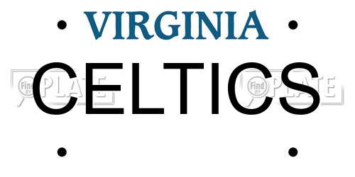 CELTICS Virginia License Plate