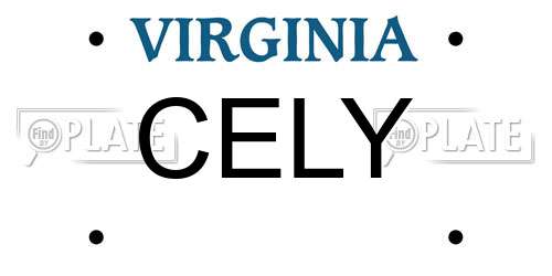 CELY Virginia License Plate