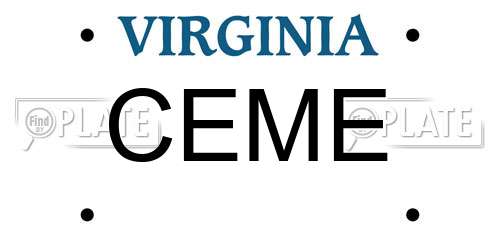 CEME Virginia License Plate